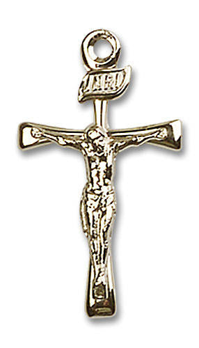 Crucifix Pendant - 14kt Gold 7/8 x 1/2 2137