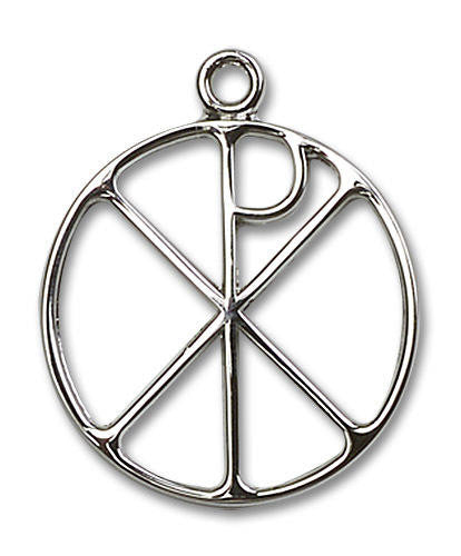 Cut Out Chi Rho Pendant - Sterling Silver 1 x 7/8 2295SS