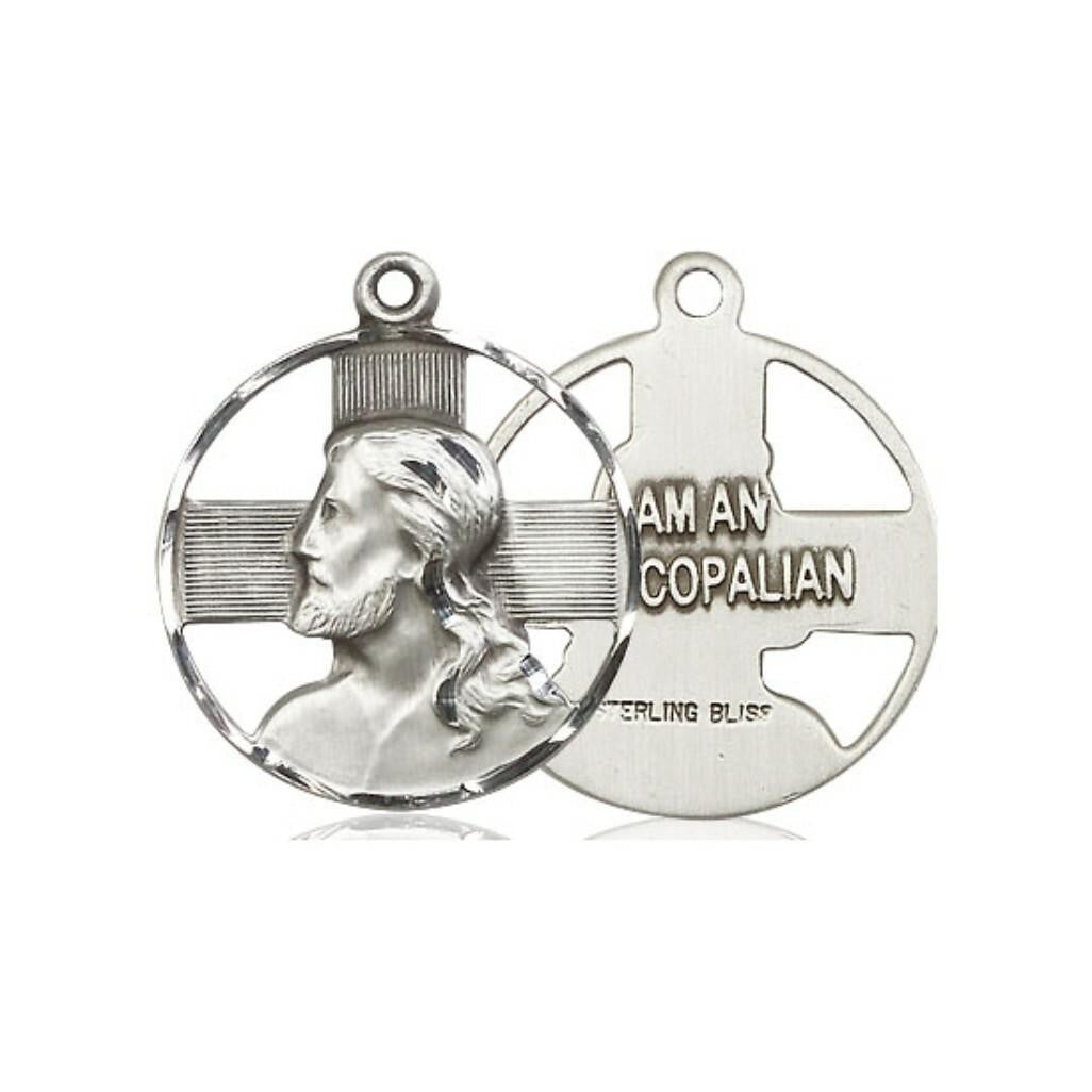 Bliss Manufacturing Inc Cut Out Episcopalian Head of Christ Pendant - Sterling Silver 7/8 x 3/4 4221EPISSS