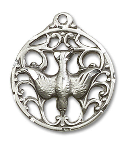 Cut Out Holy Spirit Pendant - Sterling Silver 7/8 x 3/4 5655SS
