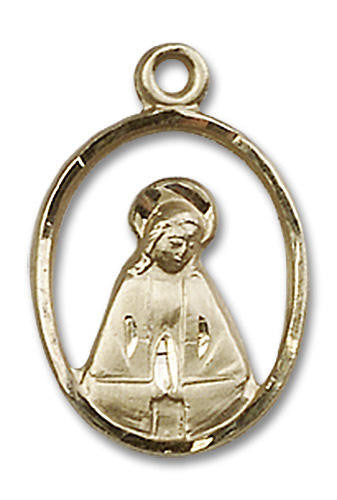 Cut Out Madonna Pendant - 14kt Gold 3/4 x 1/2 1626