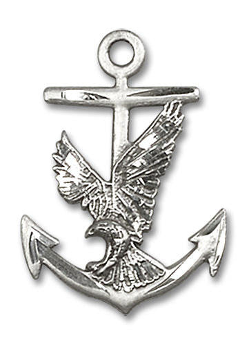 Eagle on Anchor Pendant - Sterling Silver 1 x 5/8 5691SS