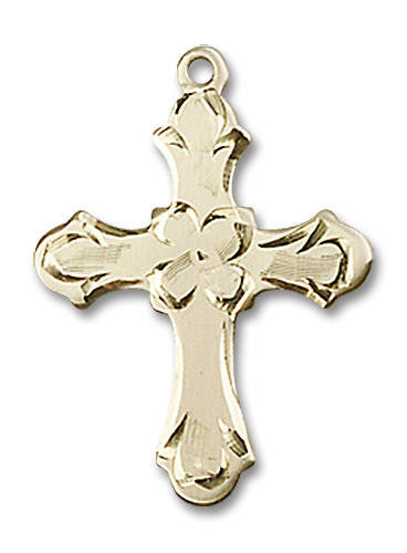 Embellished Cross Pendant - 14kt Gold 7/8 x 5/8 60362