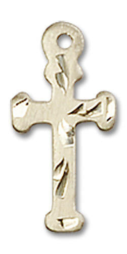 Embellished Cross Pendant Charm - 14kt Gold 2521