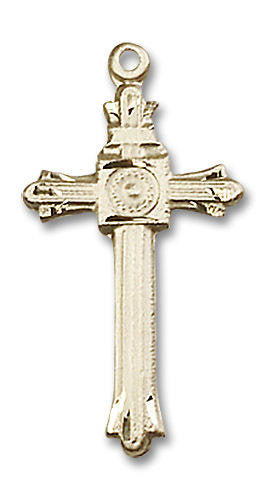 Embellished Large Cross Pendant - 14kt Gold 1 1/8 x 1/2 6005
