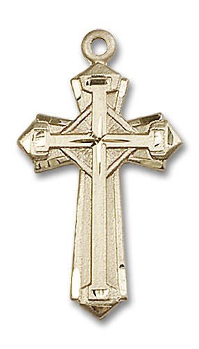 Embellished Large Cross Pendant - 14kt Gold 1 1/8 x 5/8 6012
