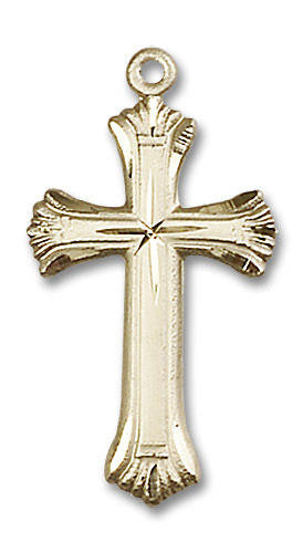 Embellished Large Cross Pendant - 14kt Gold 1 1/8 x 5/8 6013