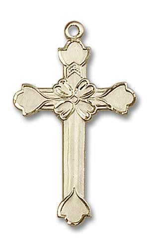 Embellished Large Cross Pendant - 14kt Gold 1 x 5/8 6002
