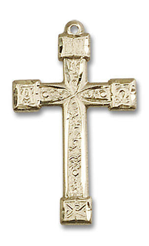 Embellished Large Cross Pendant - 14kt Gold 1 x 5/8 6004