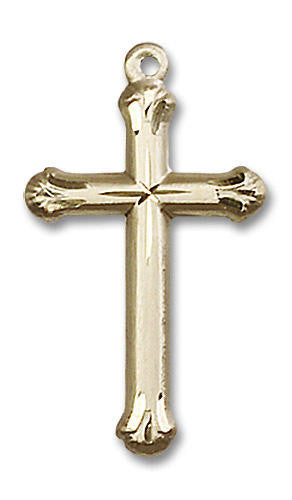 Embellished Large Cross Pendant - 14kt Gold 1 x 5/8 6022