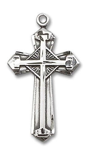 Embellished Large Cross Pendant - Sterling Silver 1 1/8 x 5/8 6012SS