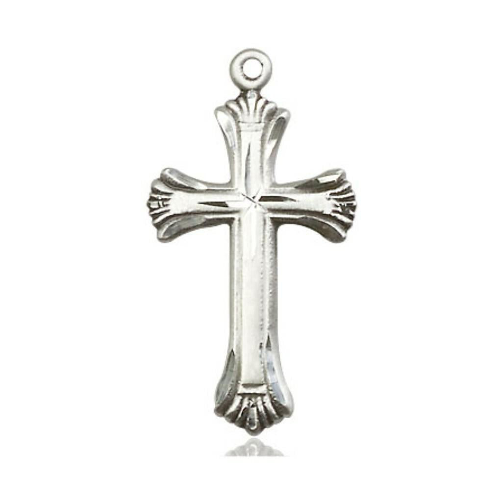 Embellished Large Cross Pendant - Sterling Silver 1 1/8 x 5/8 6013SS
