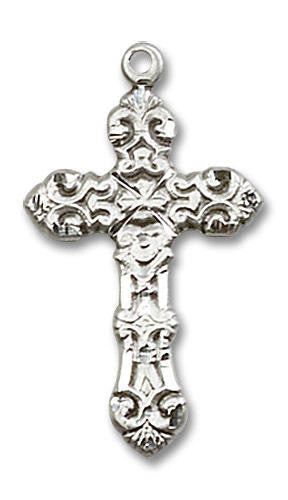 Embellished Large Cross Pendant - Sterling Silver 1 x 1/2 6001SS
