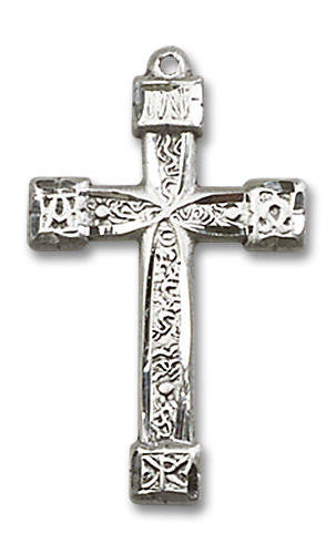 Embellished Large Cross Pendant - Sterling Silver 1 x 5/8 6004SS