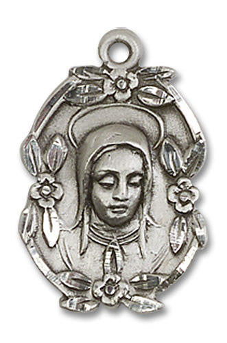Embellished Madonna Pendant - Sterling Silver 7/8 x 1/2 1647SS