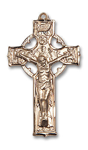 Extra Large Celtic Crucifix Pendant - 14kt Gold 1 1/2 x 7/8 5460