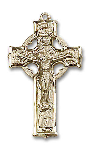 Extra Large Celtic Crucifix Pendant - 14kt Gold 1 3/8 x 3/4 5440
