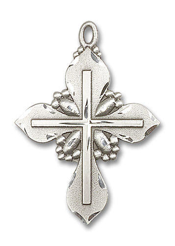 Extra Large Embellished Cross Pendant - Sterling Silver 1 5/8 x 1 1/8 6060SS