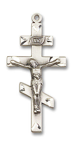 Extra Large Orthodox Crucifix Pendant - Sterling Silver 1 3/8 x 5/8 0249SS