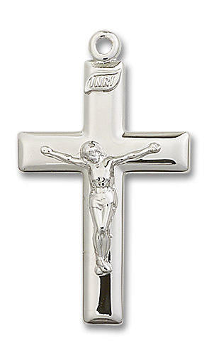 Extra Large Simple Crucifix Pendant - Sterling Silver 1 3/8 x 3/4 2193SS
