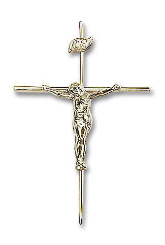 Extra Large Thin Crucifix Pendant - 14kt Gold 1 1/2 x 1 0011C