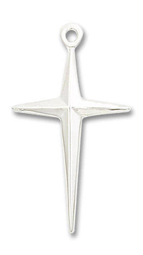 Four Pointed Large Cross Pendant - Sterling Silver 1 x 1/2 6038SS