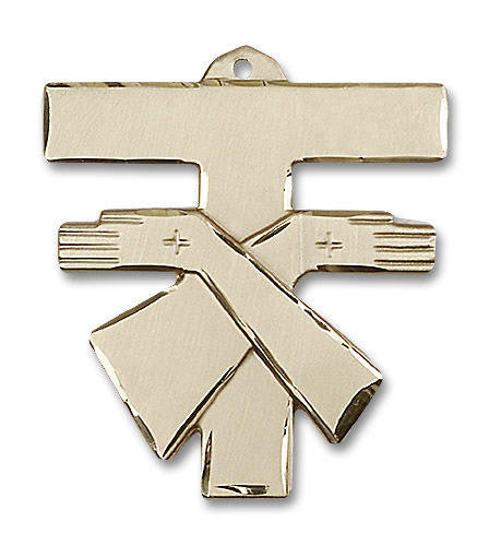 Franciscan Cross Pendant - 14kt Gold 1 3/8 x 1 1/4 6073