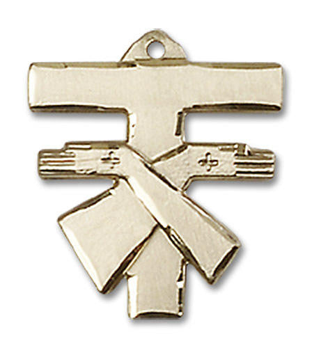 Franciscan Cross Pendant - 14kt Gold 5/8 x 5/8 6071