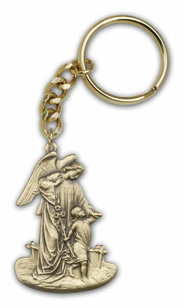 Guardian Angel Keychain - Gold Finish