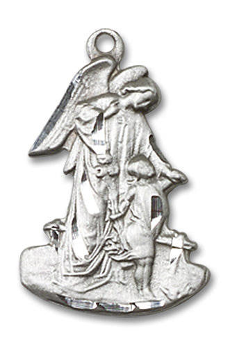 Guardian Angel Pendant - Sterling Silver 7/8 x 1/2 1251SS