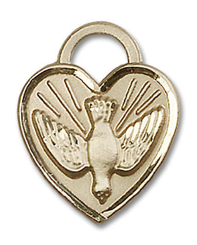 Heart Shaped Confirmation Pendant - 14kt Gold 3/4 x 5/8 3205