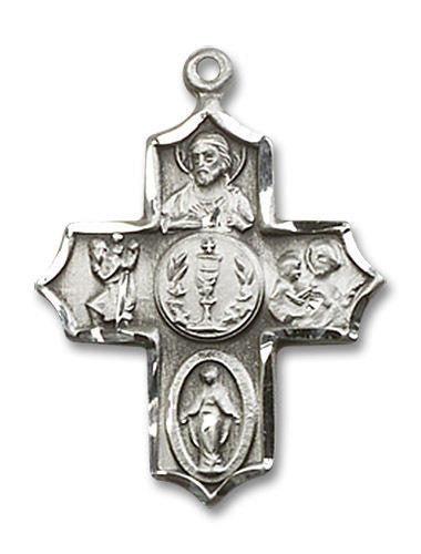 Holy Spirit 5-Way Medal - Sterling Silver 7/8 x 5/8 Pendant 4256SS
