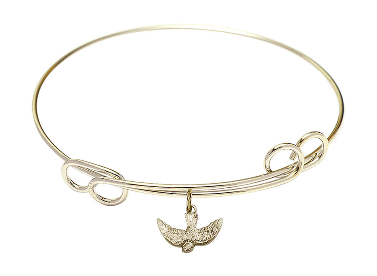 Holy Spirit Double Loop Bangle Bracelet - Gold-Filled Charm 5911GF