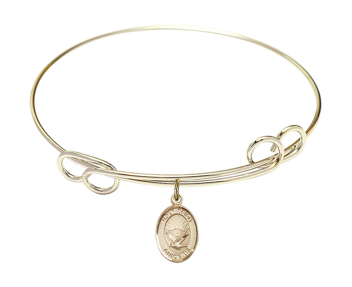 Holy Spirit Double Loop Bangle Bracelet - Gold-Filled Charm 9044GF