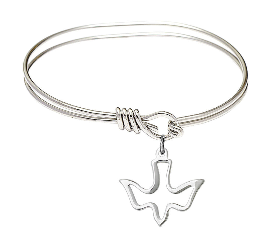 Holy Spirit Eye Hook Bangle Bracelet - Sterling Silver Charm 1510SS