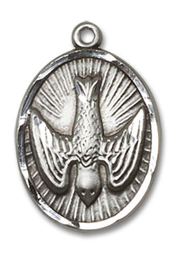 Holy Spirit Medal - Sterling Silver Oval Pendant 2 Sizes
