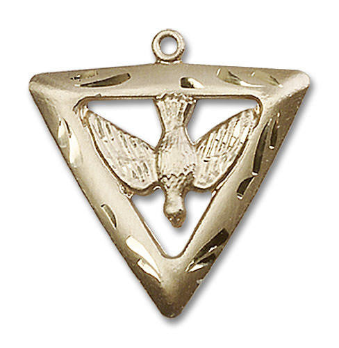 Holy Spirit Triangle Pendant - 14kt Gold 1 x 7/8 1630