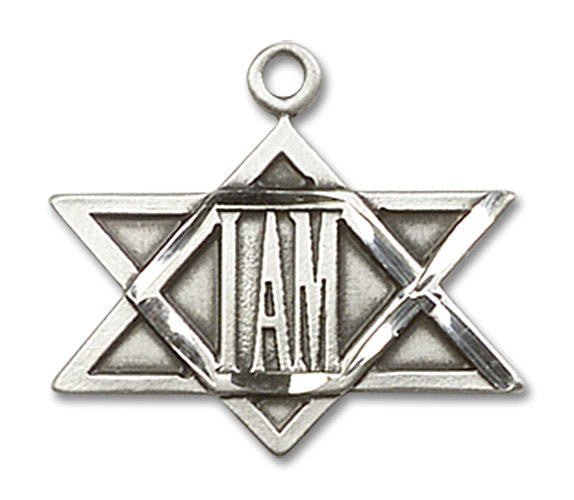 I Am Star of David Pendant - Sterling Silver 3/4 x 3/4 5917SS