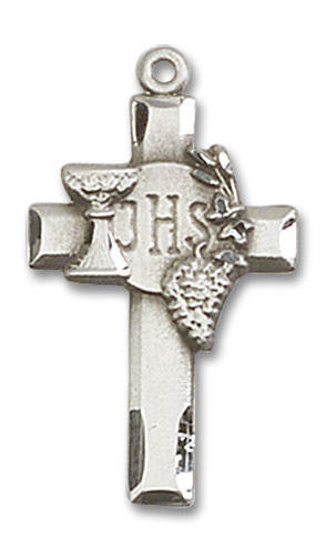 IHS Cross with Grapes Pendant - Sterling Silver 7/8 x 1/2 6021SS
