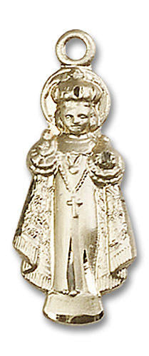 Infant of Prague Figurine Pendant - 14kt Gold 1 x 3/8 0824