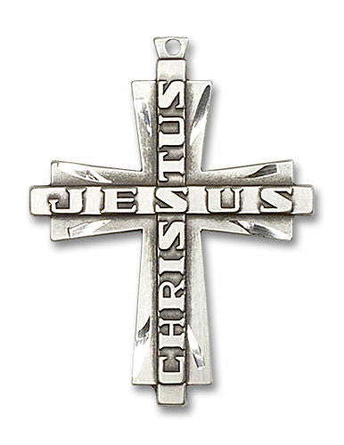 Jesus Christus Cross Pendant - Sterling Silver 1 3/8 x 1 6034SS
