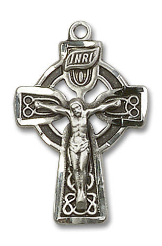 Large Celtic Crucifix Pendant - Sterling Silver 1 x 5/8 5684SS