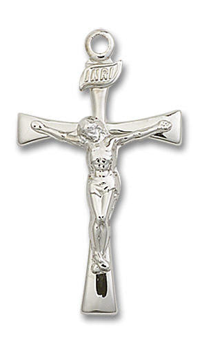 Large Crucifix Pendant - Sterling Silver 1 1/8 x 5/8 2138SS