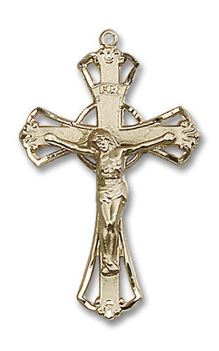 Large Cut Out Crucifix Pendant - 14kt Gold 1 1/4 x 3/4 0659