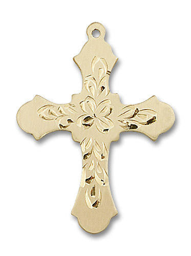 Large Embellished Cross Pendant - 14kt Gold 1 1/4 x 7/8 60373