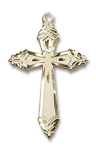 Large Embellished Cross Pendant - 14kt Gold 1 1/8 x 5/8 0665Y