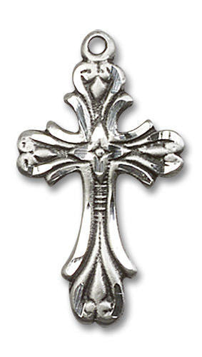 Large Embellished Cross Pendant - Sterling Silver 1 x 1/2 5419SS
