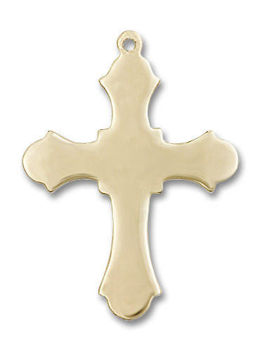 Large Embellished Flat Cross Pendant - 14kt Gold 1 1/4 x 7/8 60371