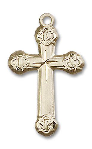 Large IHS Cross Pendant - 14kt Gold 1 x 5/8 6020