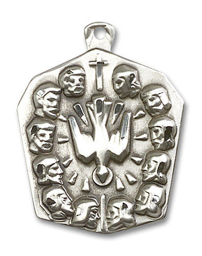 Large Pentecost Medal - Sterling Silver 1 1/4 x 1 Pendant 5675SS
